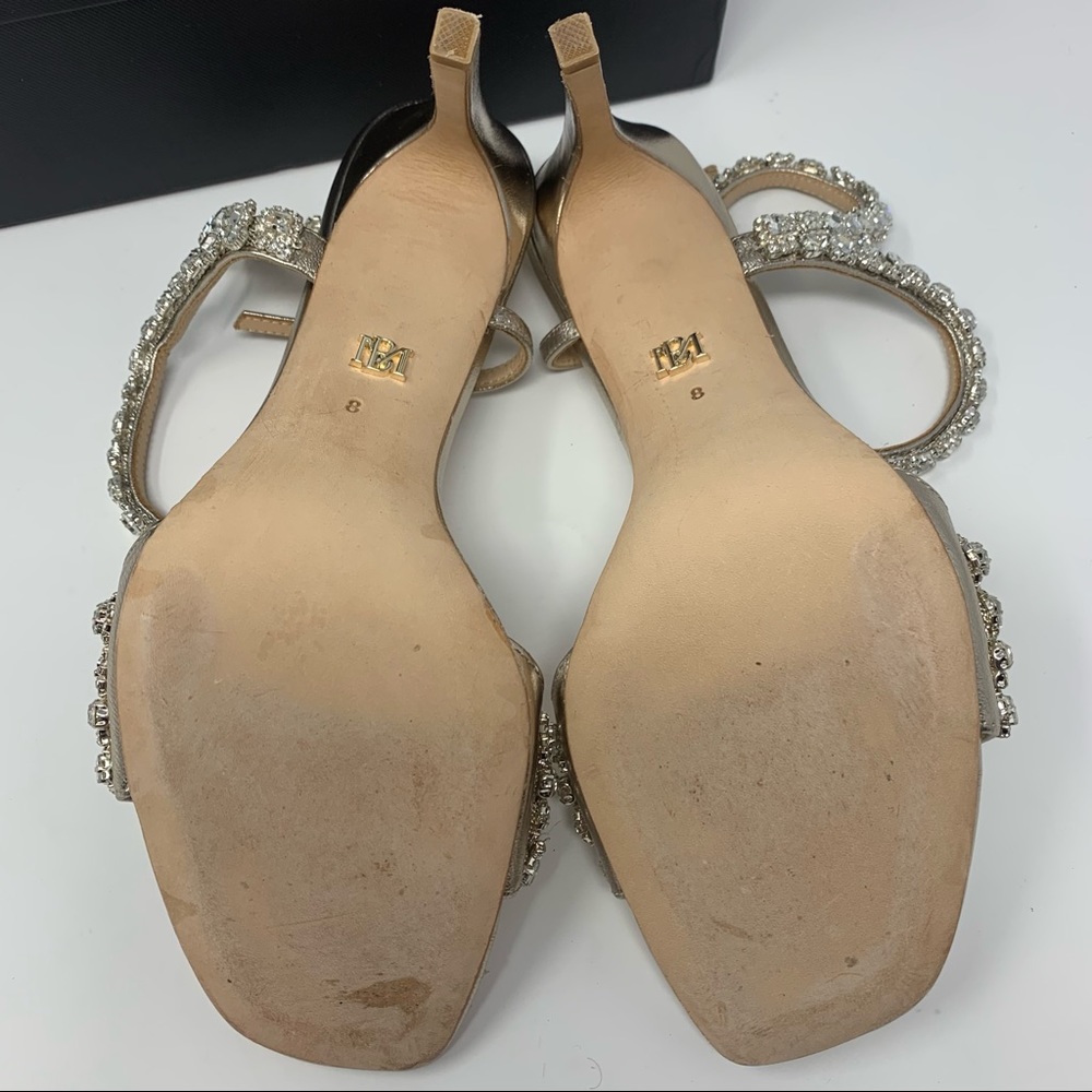 Badgley Mischka Rose Gold Crystal Embellished Heels - Picture 6 of 10